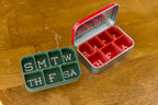 Altoid Tin Weekly Pill Organizer | Vitamins, Medication, Medicine, Cough Drops etc.  Easy To Read Letters.  Made In Alaska, USA!