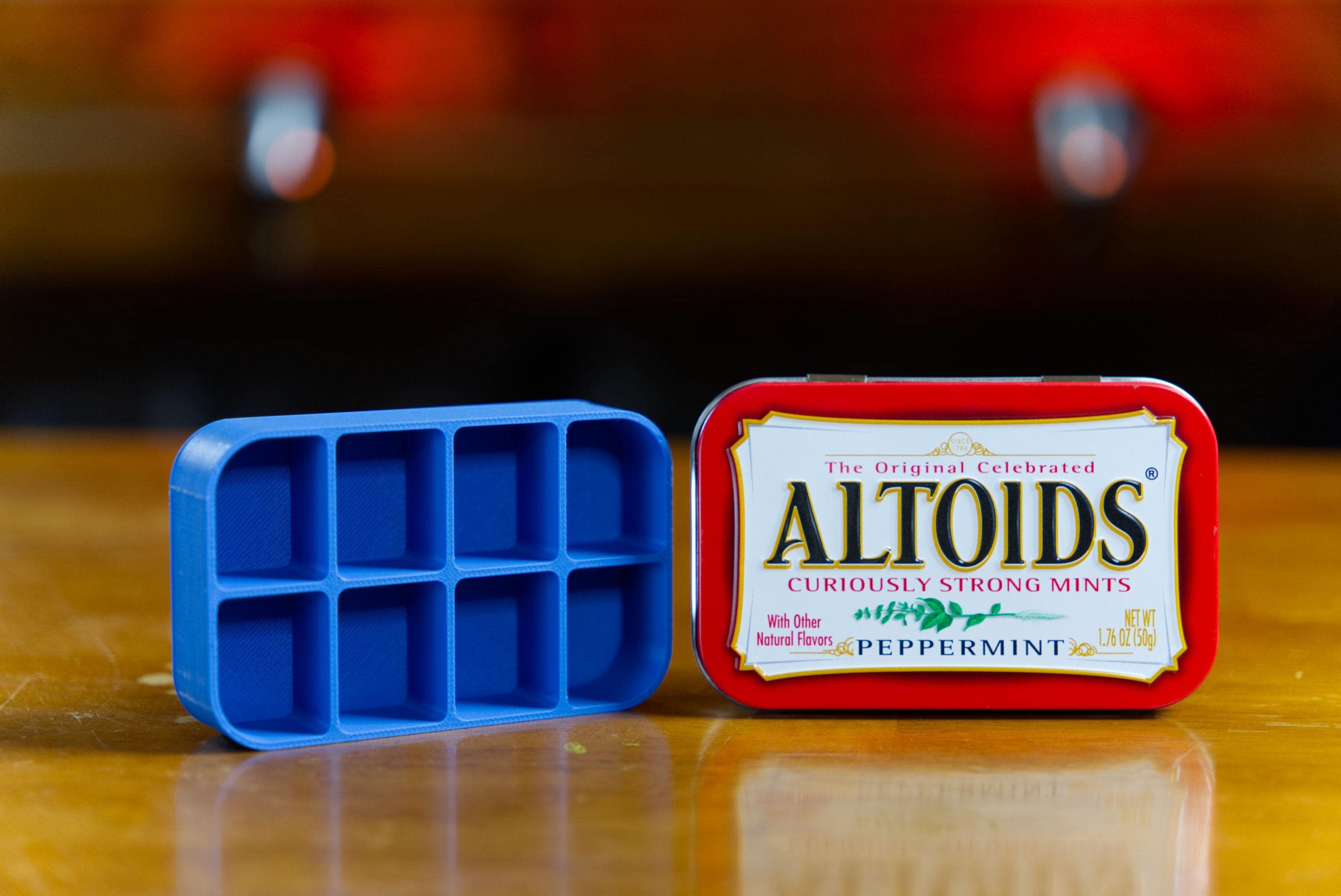 Altoid Tin 8 Slot Organizer | Vitamins, Medication, Medicine, Survival, Fishing Lures, Fire Starter, Small Parts.  Made In Alaska, USA