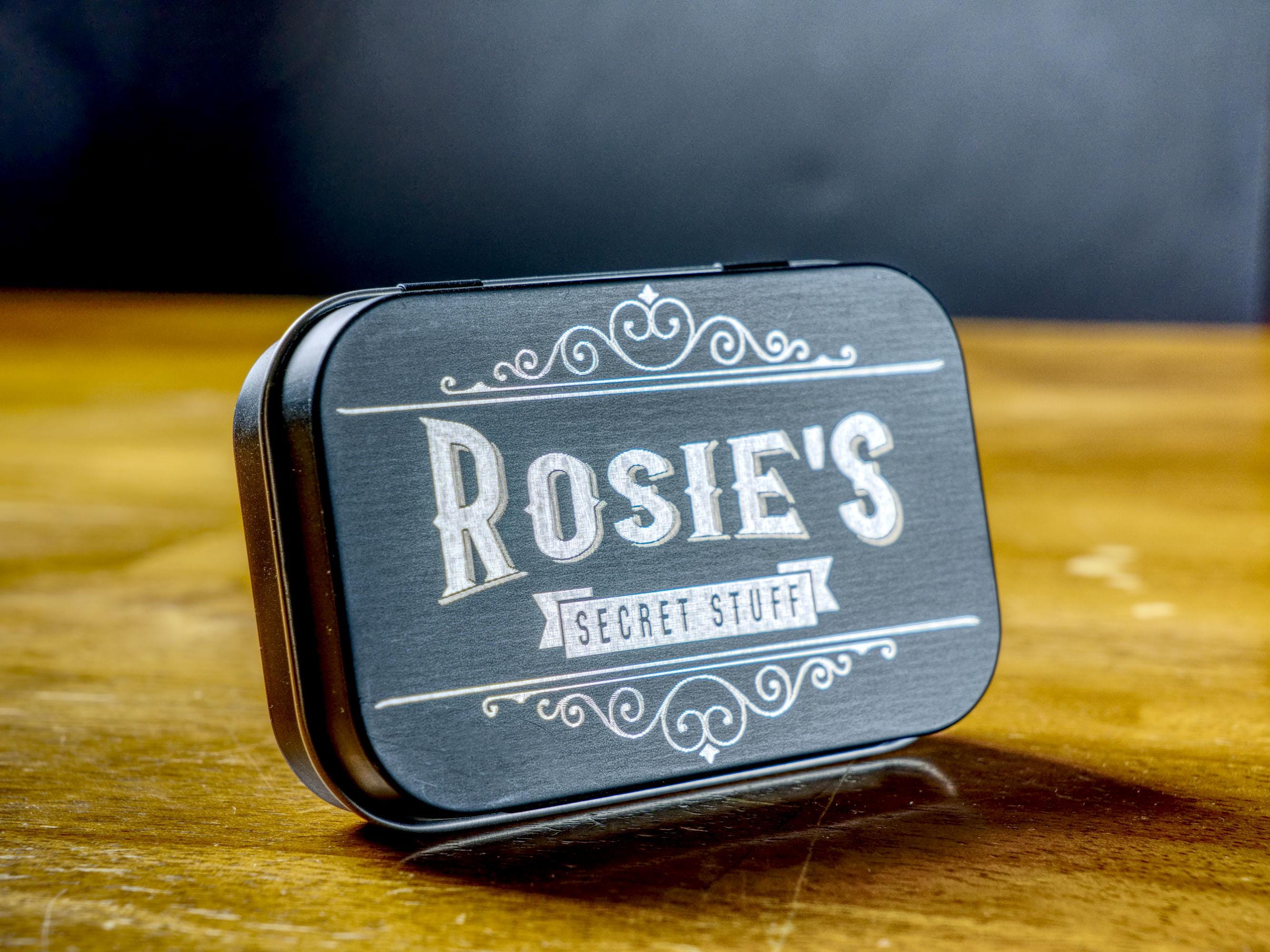 Custom Engraved Metal Tin Box - Personalize With Your Name or Gift To a Friend - Great for Organizing Stuff -  Made In Alaska, USA